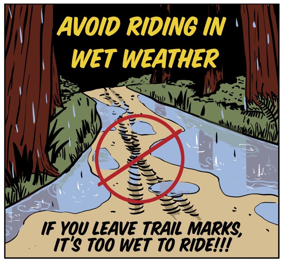 mountain biking on wet trails